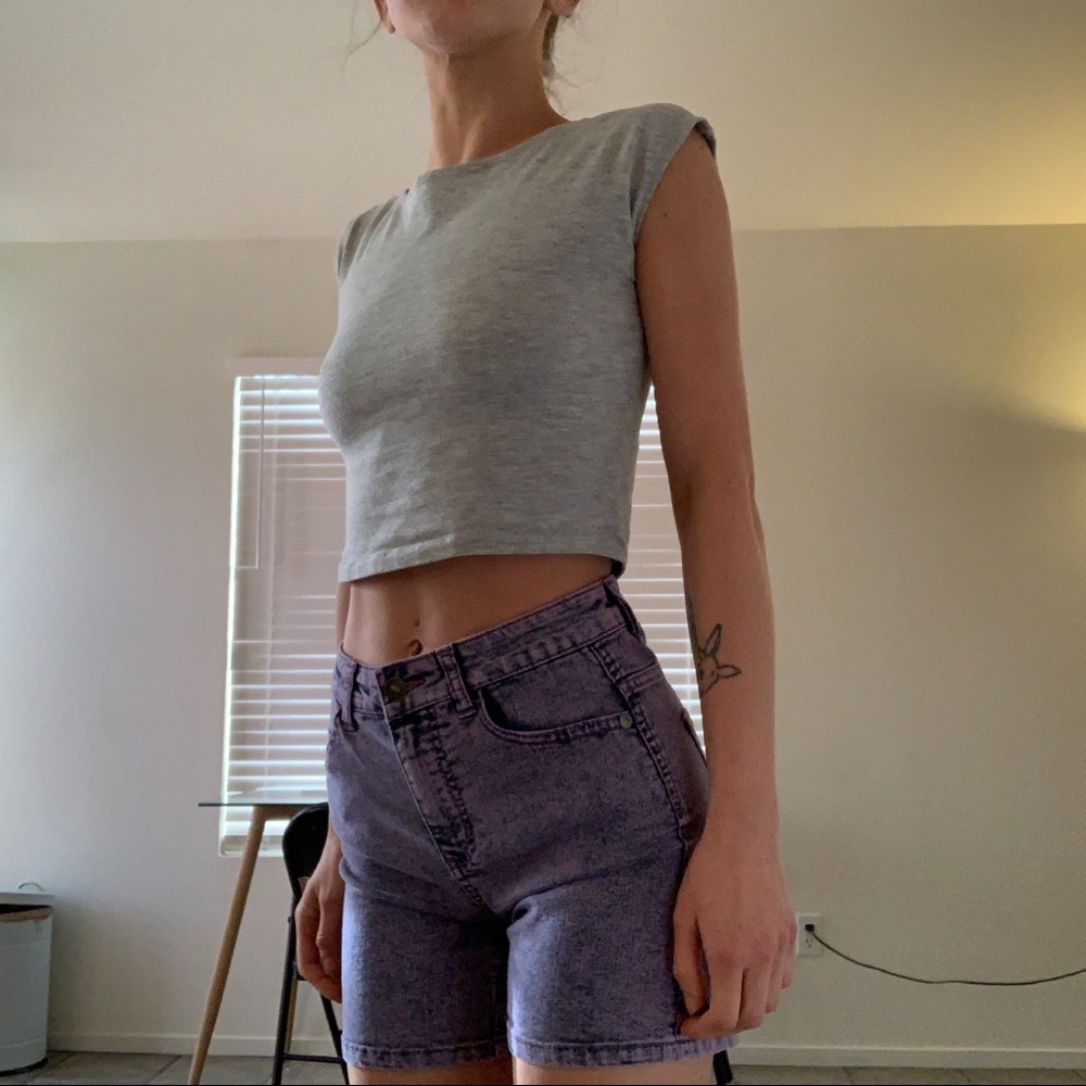 High waisted bike shorts denim